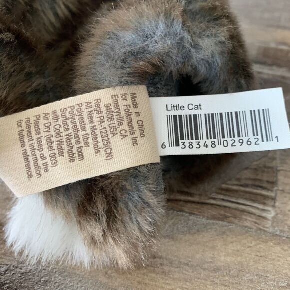 Folkmanis 7" Brown White Little Cat Kitten Stuffed Animal Plush Hand Puppet EUC - Picture 8 of 14